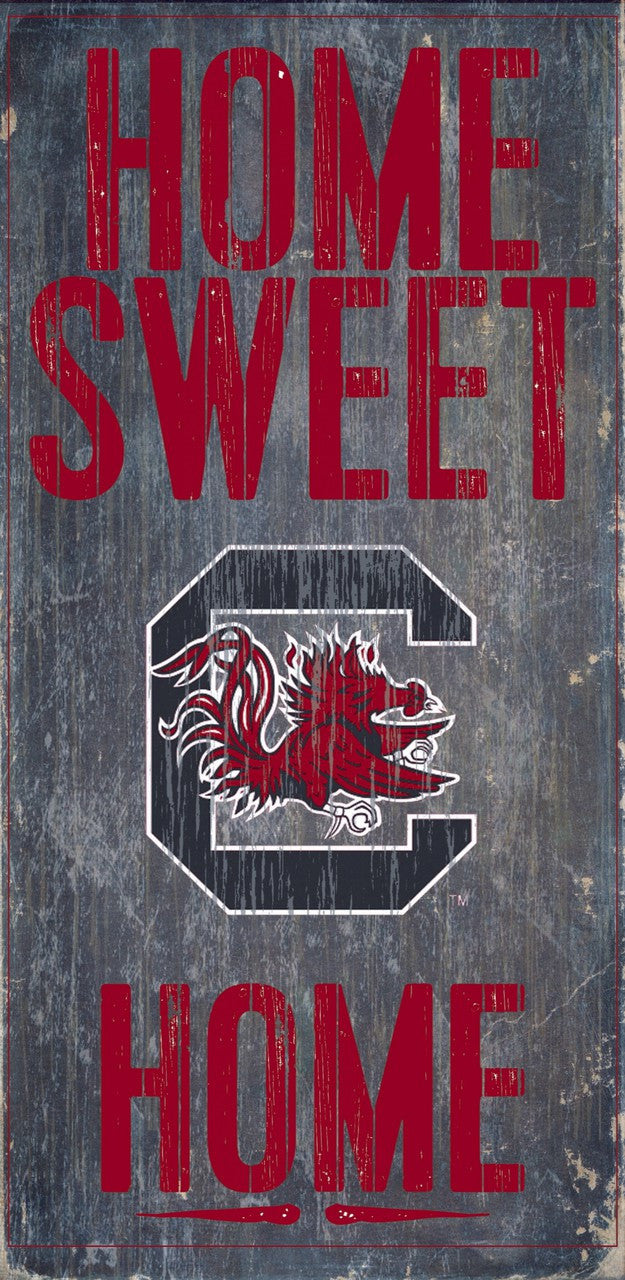 South Carolina Gamecocks Wood Sign - Home Sweet Home 6"x12"