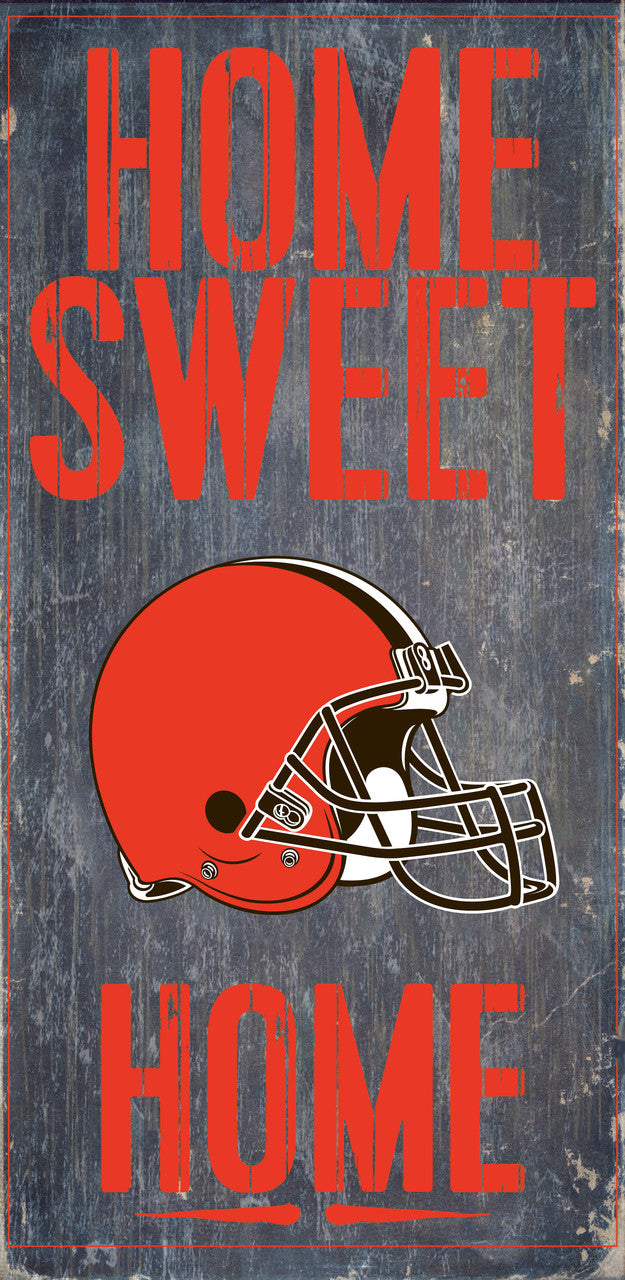 Letrero de madera de los Cleveland Browns: Hogar, dulce hogar, 6" x 12"