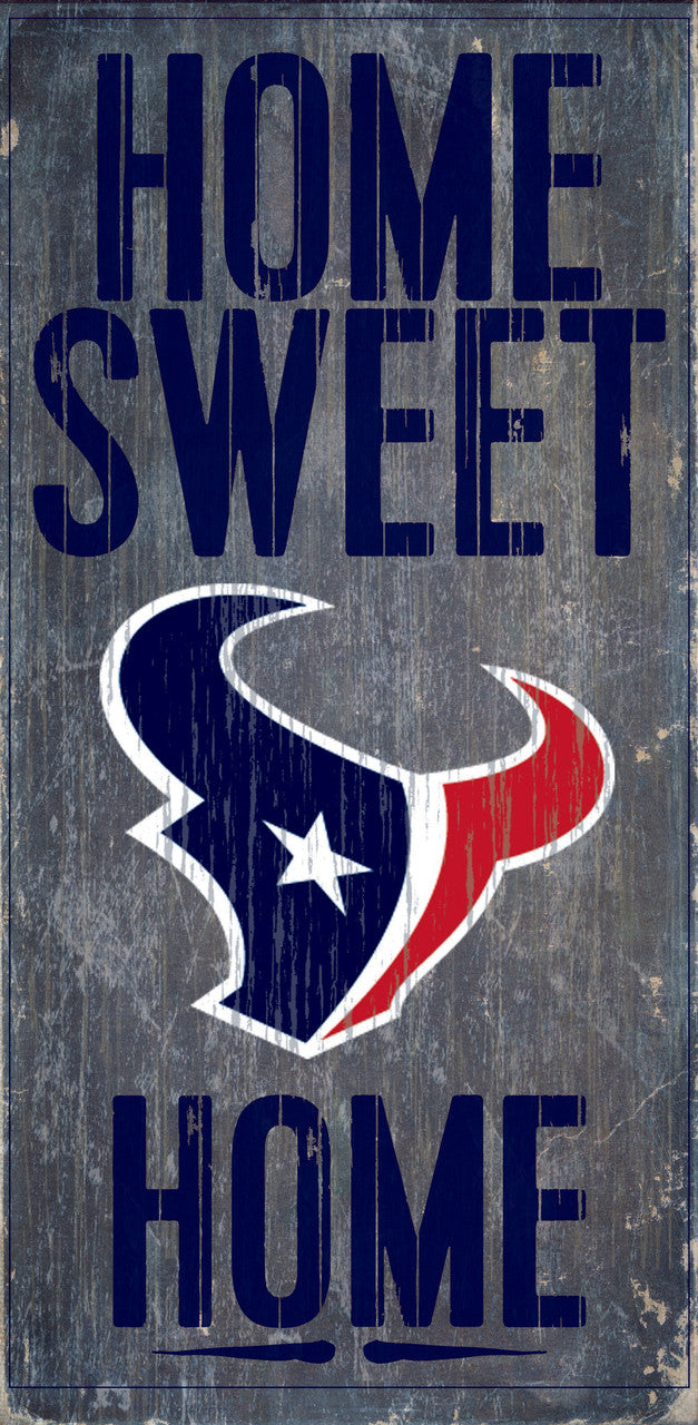 Letrero de madera de los Houston Texans: Hogar, dulce hogar, 6" x 12"