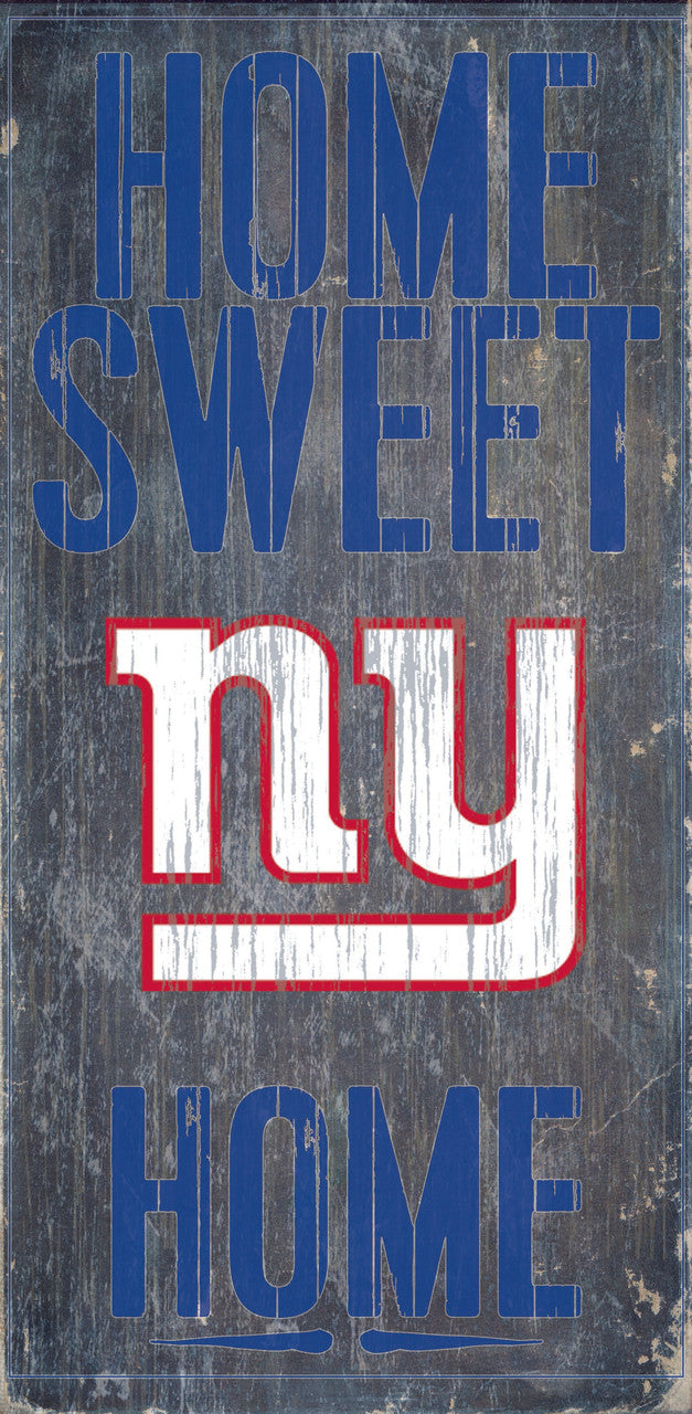 Letrero de madera de los New York Giants: Hogar, dulce hogar, 6" x 12"