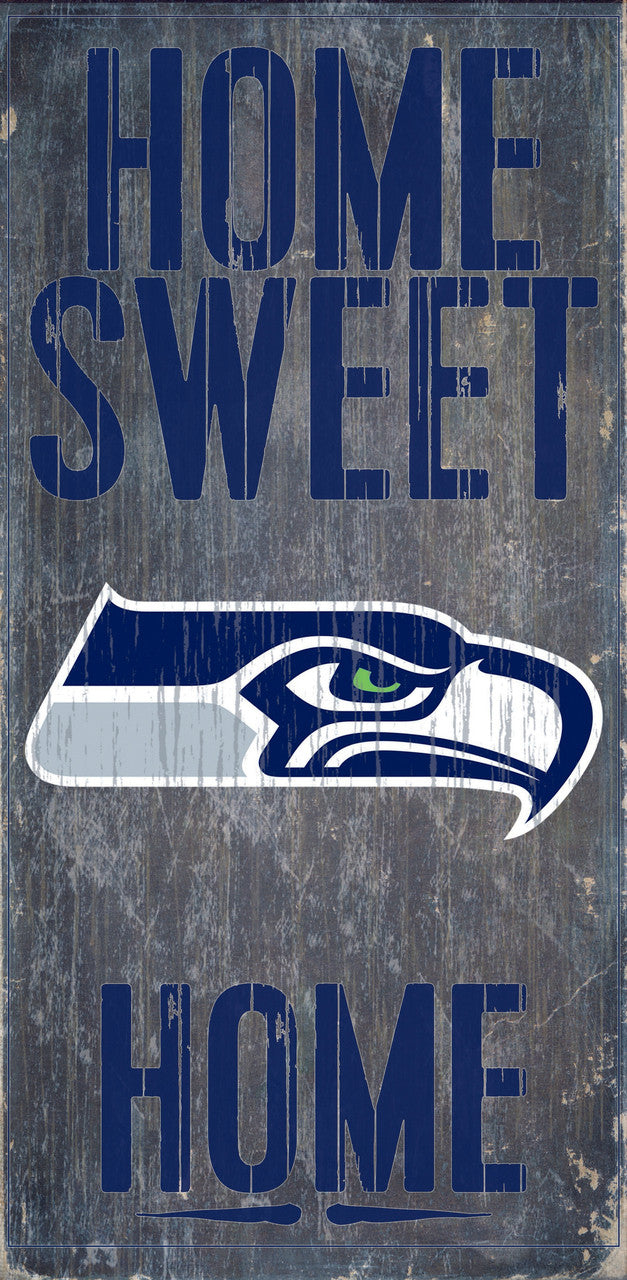 Letrero de madera de los Seattle Seahawks: Hogar, dulce hogar, 6" x 12"