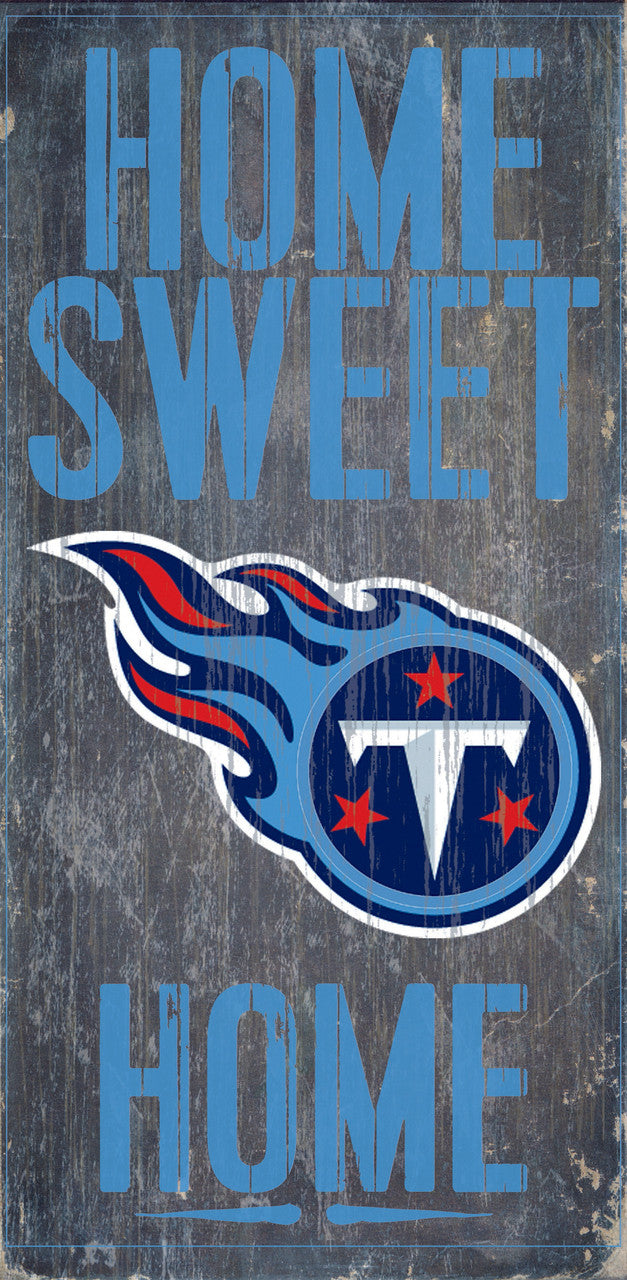 Letrero de madera de Tennessee Titans: Hogar, dulce hogar, 6" x 12"