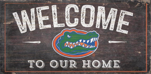 Letrero de madera de Florida Gators de 6 x 12 pulgadas con diseño de bienvenida a nuestro hogar