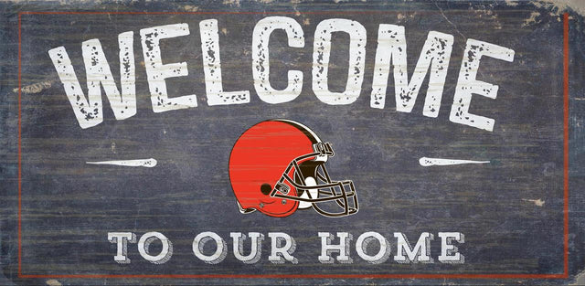 Letrero de madera de los Cleveland Browns de 6 x 12 pulgadas. Bienvenido a nuestro diseño de hogar