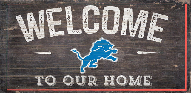 Detroit Lions Sign Wood 6x12 Welcome To Our Home Design