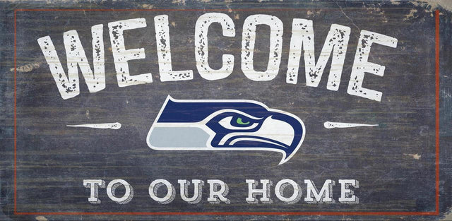 Letrero de madera de los Seattle Seahawks de 6 x 12 pulgadas. Bienvenido a nuestro diseño de hogar