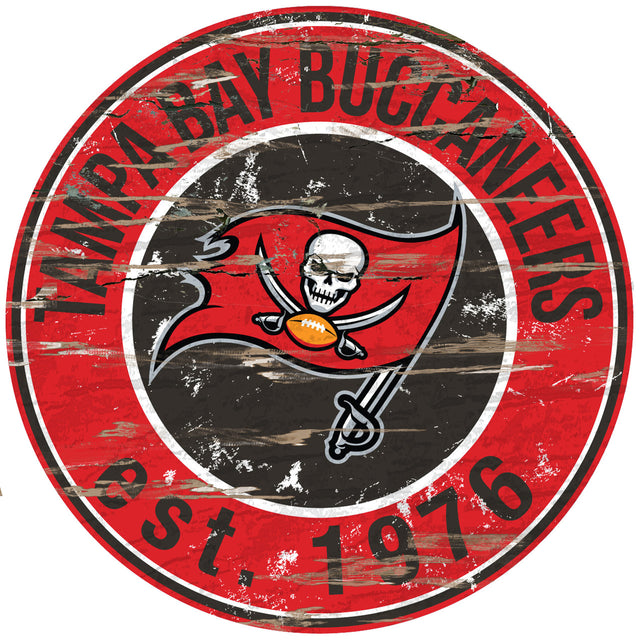 Tampa Bay Buccaneers Wood Sign - 24" Round