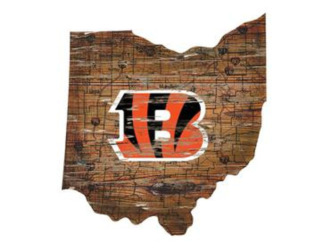 Cincinnati Bengals Wood Sign - State Wall Art