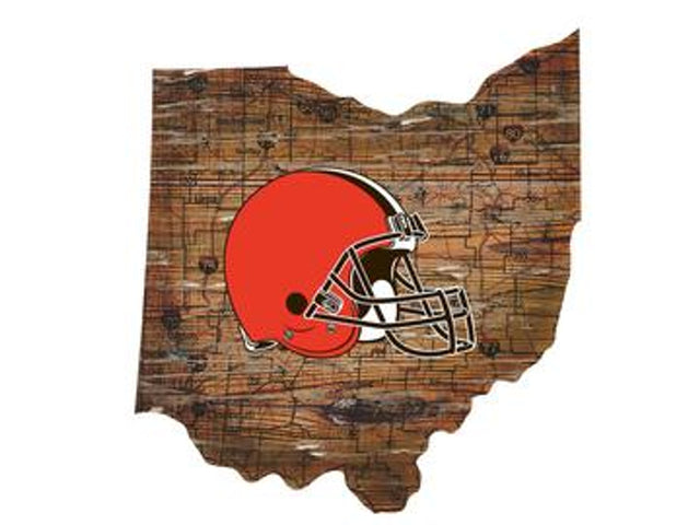 Letrero de madera de los Cleveland Browns: arte mural estatal