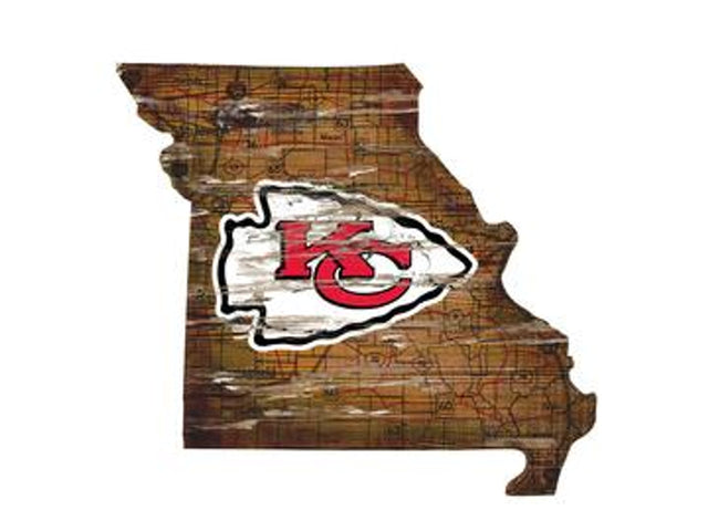 Letrero de madera de los Kansas City Chiefs: arte mural estatal