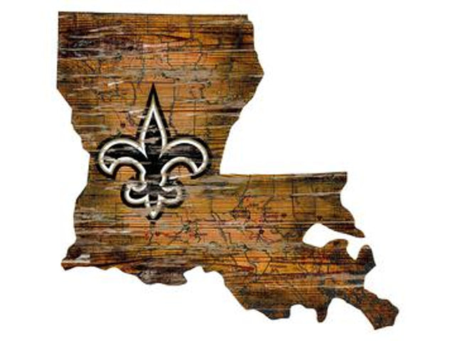 Letrero de madera de los New Orleans Saints: arte mural estatal