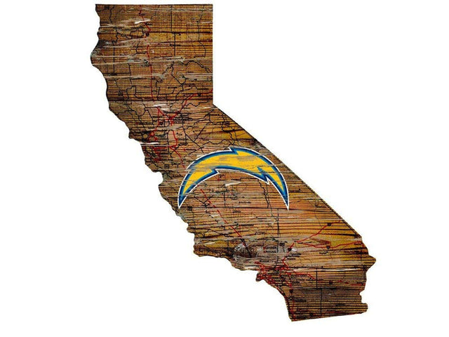 Los Angeles Chargers Sign Wood 24" State Wall Art Design