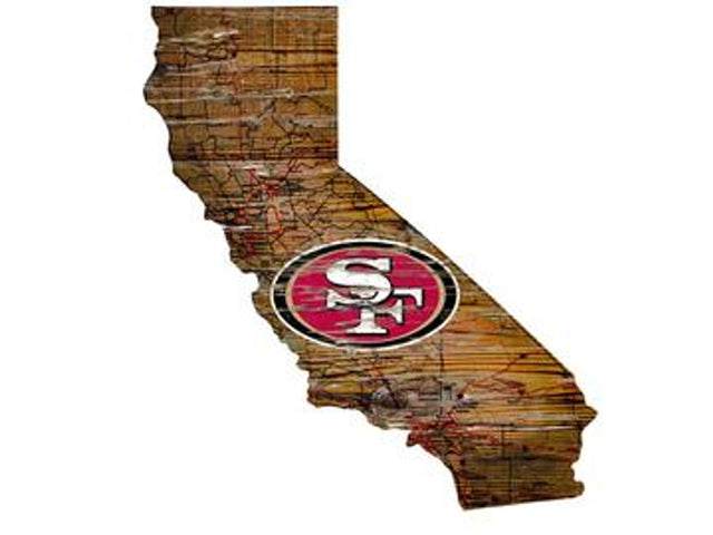 Letrero de madera de los San Francisco 49ers: arte mural estatal