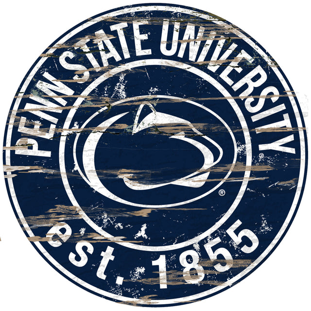 Letrero de madera de los Penn State Nittany Lions, redondo, 24"