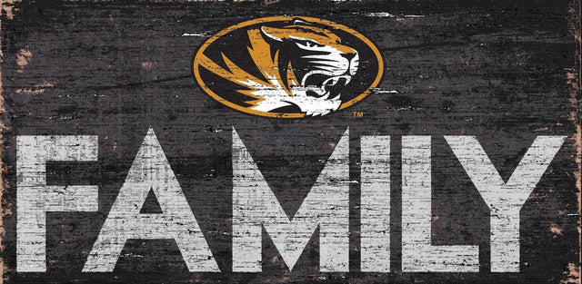 Letrero de madera de los Missouri Tigers de 12 x 6 pulgadas con diseño familiar