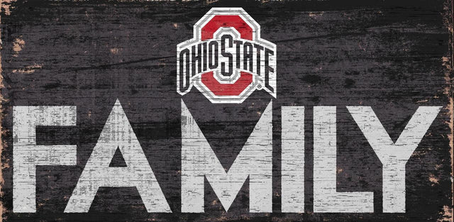 Letrero de madera de 12 x 6 de los Ohio State Buckeyes con diseño familiar