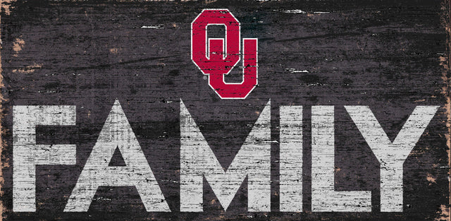 Oklahoma Sooners Sign Wood 12x6 Family Design