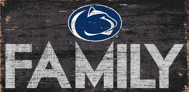 Letrero de madera de 12 x 6 de los Penn State Nittany Lions con diseño familiar