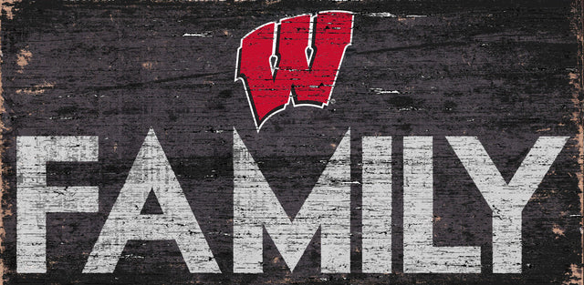 Wisconsin Badgers Sign Wood 12x6 Family Design