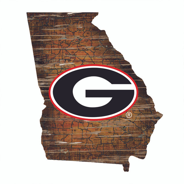 Georgia Bulldogs Wood Sign - State Wall Art