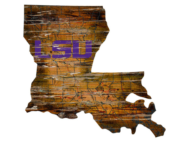 Letrero de madera de los LSU Tigers: arte mural estatal