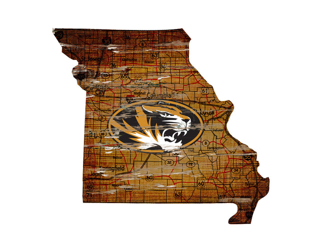 Letrero de madera de los Missouri Tigers: arte mural estatal