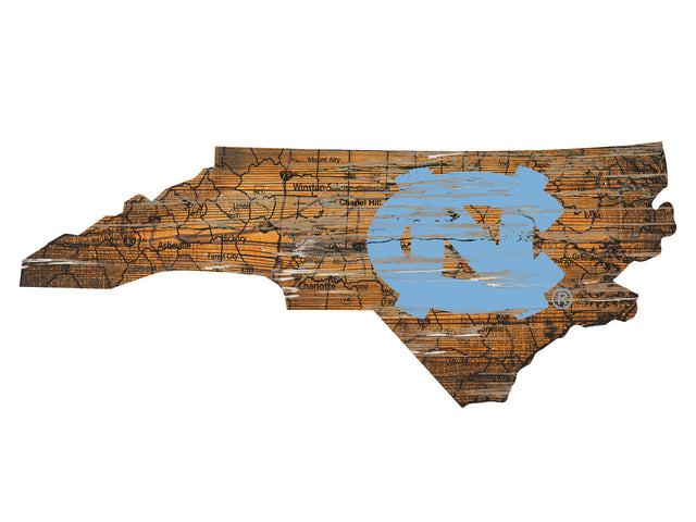 Letrero de madera de los Tar Heels de Carolina del Norte: arte mural estatal