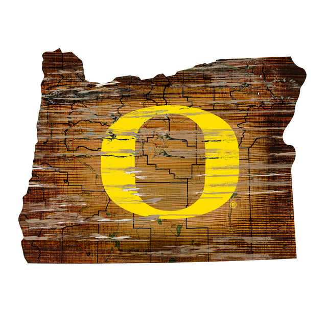 Oregon Ducks Wood Sign - State Wall Art