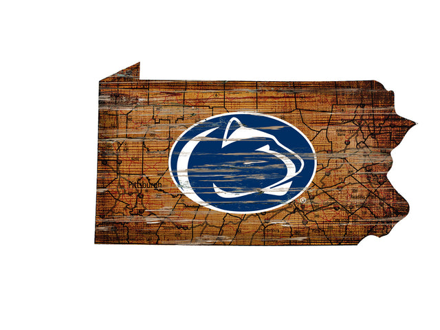 Letrero de madera de los Penn State Nittany Lions: arte mural estatal