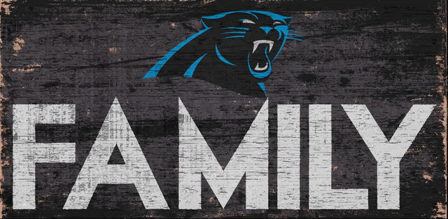 Letrero de madera de los Carolina Panthers de 12 x 6 pulgadas con diseño familiar