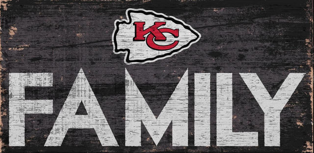 Letrero de madera de 12 x 6 de los Kansas City Chiefs con diseño familiar