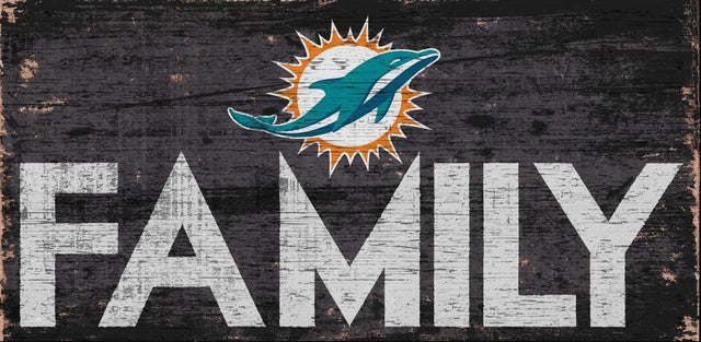 Letrero de madera de los Miami Dolphins de 12 x 6 pulgadas con diseño familiar