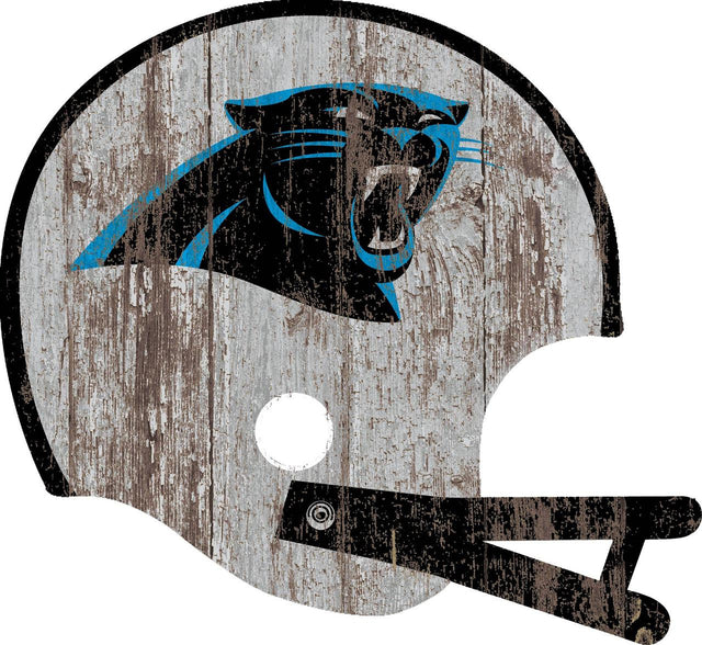 Letrero de los Carolina Panthers: casco de madera grande