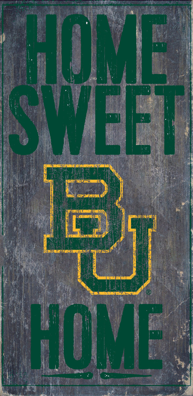 Letrero de madera de los Baylor Bears: Hogar, dulce hogar, 6 x 12