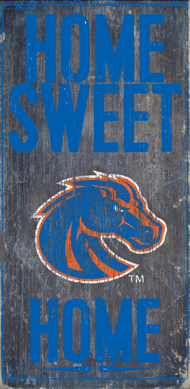 Letrero de madera de los Boise State Broncos: Hogar, dulce hogar, 6 x 12