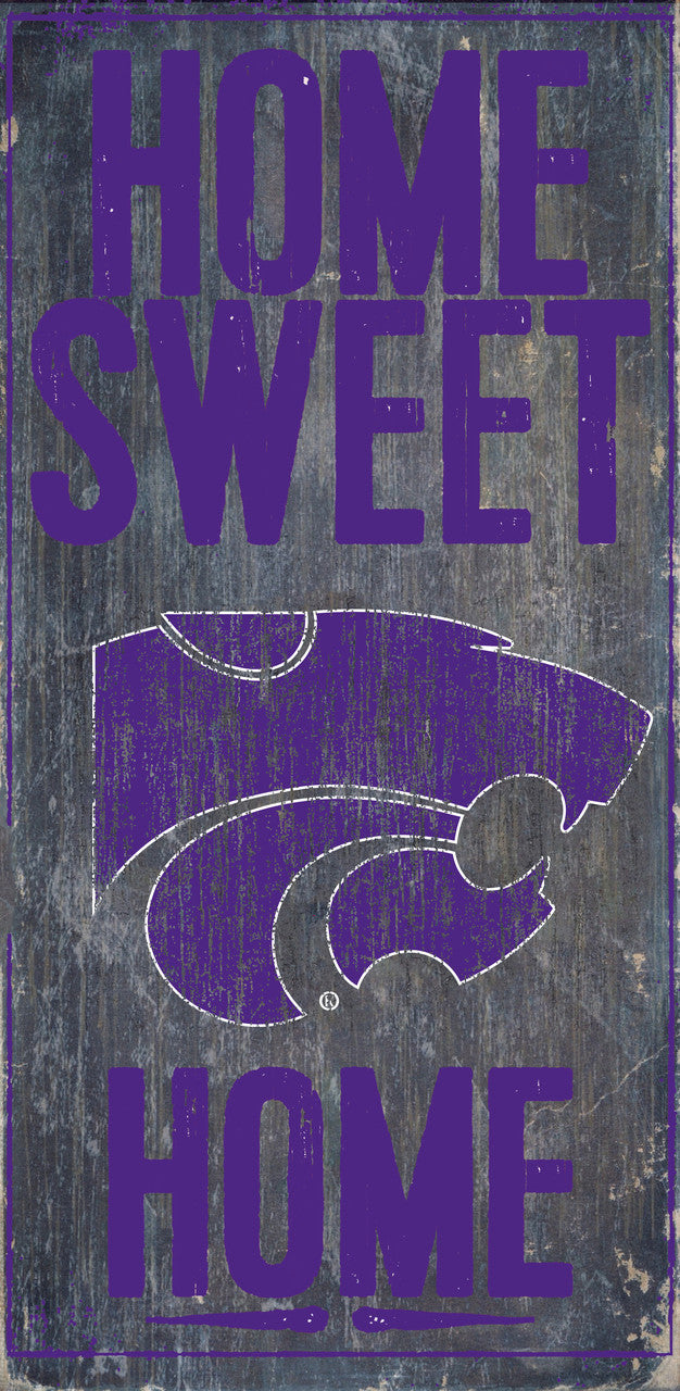 Letrero de madera de Kansas State Wildcats: Hogar, dulce hogar, 6 x 12