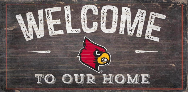 Louisville Cardinals Sign Wood 6x12 Welcome To Our Home Design