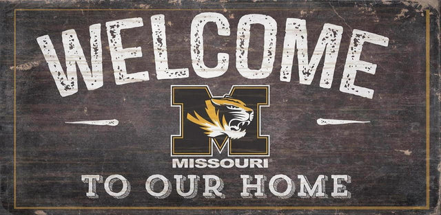 Letrero de madera de los Missouri Tigers de 6 x 12 pulgadas. Bienvenido a nuestro diseño de hogar