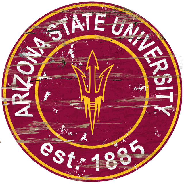 Arizona State Sun Devils Wood Sign - 24" Round