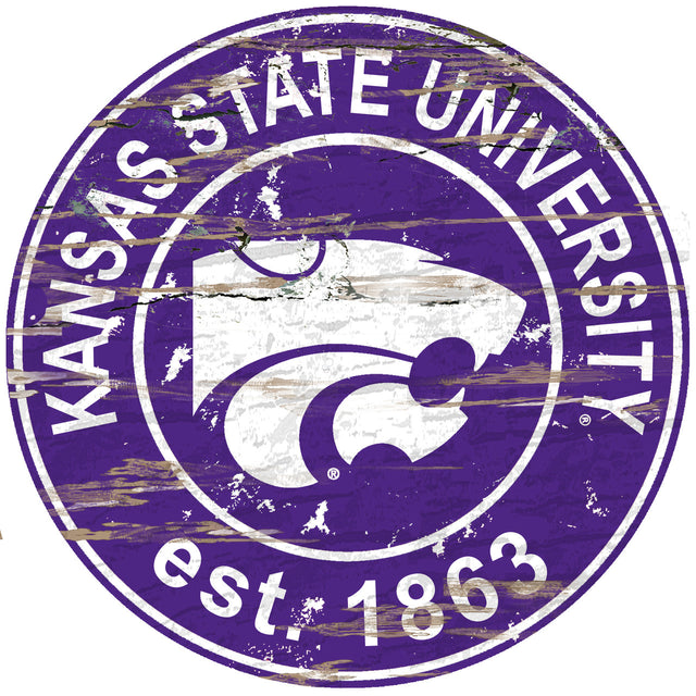 Kansas State Wildcats Wood Sign - 24" Round