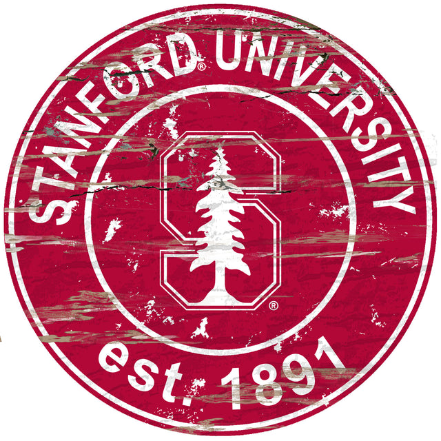 Stanford Cardinal Wood Sign - 24" Round