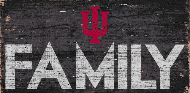 Letrero de madera de 12 x 6 de Indiana Hoosiers con diseño familiar