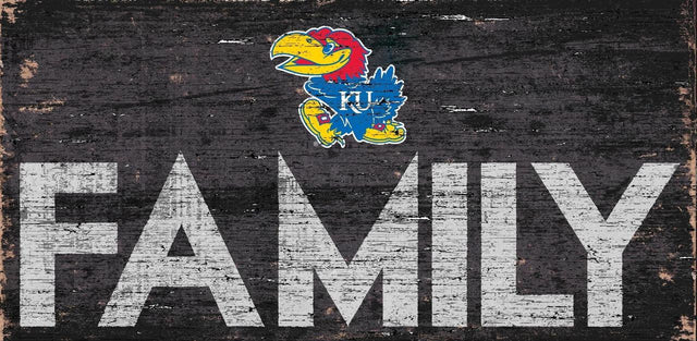 Kansas Jayhawks Sign Wood 12x6 Family Design