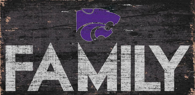 Letrero de madera de 12 x 6 de los Kansas State Wildcats con diseño familiar