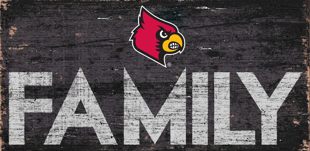 Letrero de madera de 12 x 6 de los Louisville Cardinals con diseño familiar