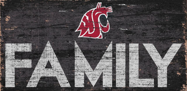 Washington State Cougars Sign Wood 12x6 Family Design