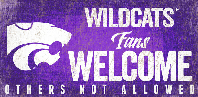 Kansas State Wildcats Wood Sign Fans Welcome 12x6