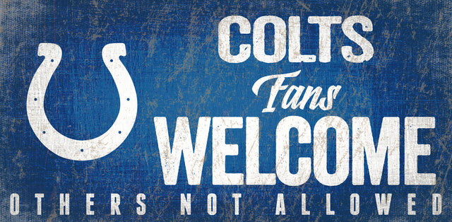 Indianapolis Colts Wood Sign Fans Welcome 12x6