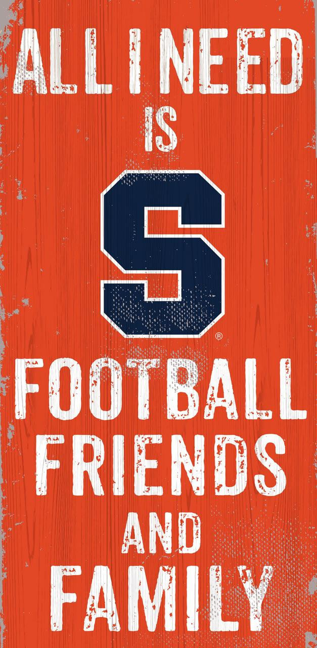 Syracuse Orange Sign Wood 6x12 Football Friends and Family Design Color