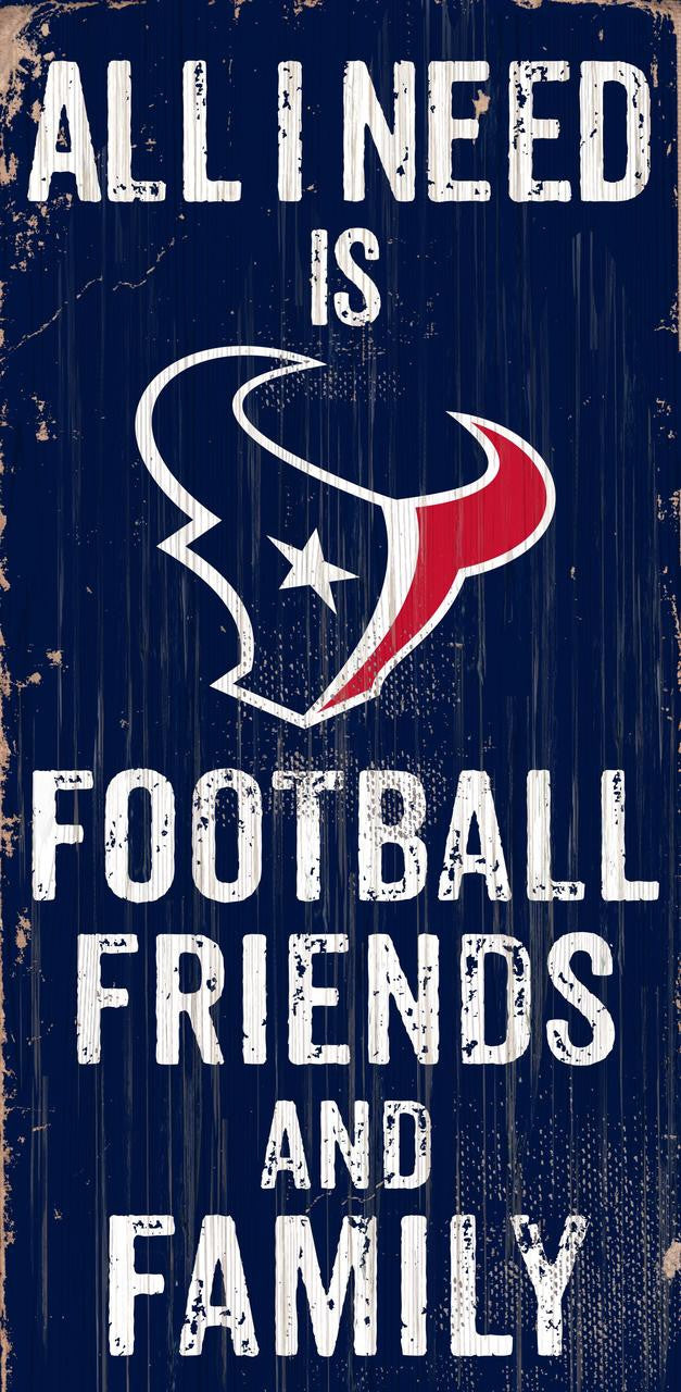 Letrero de madera de los Houston Texans de 6 x 12 pulgadas con diseño de fútbol para amigos y familiares